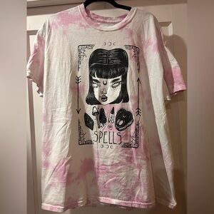 Pink and White Graphic Tee